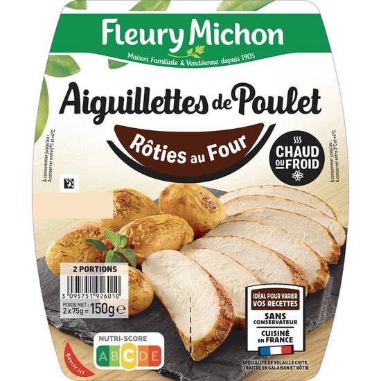 Aiguillettes de poulet rôti Fleury Michon 2x75g