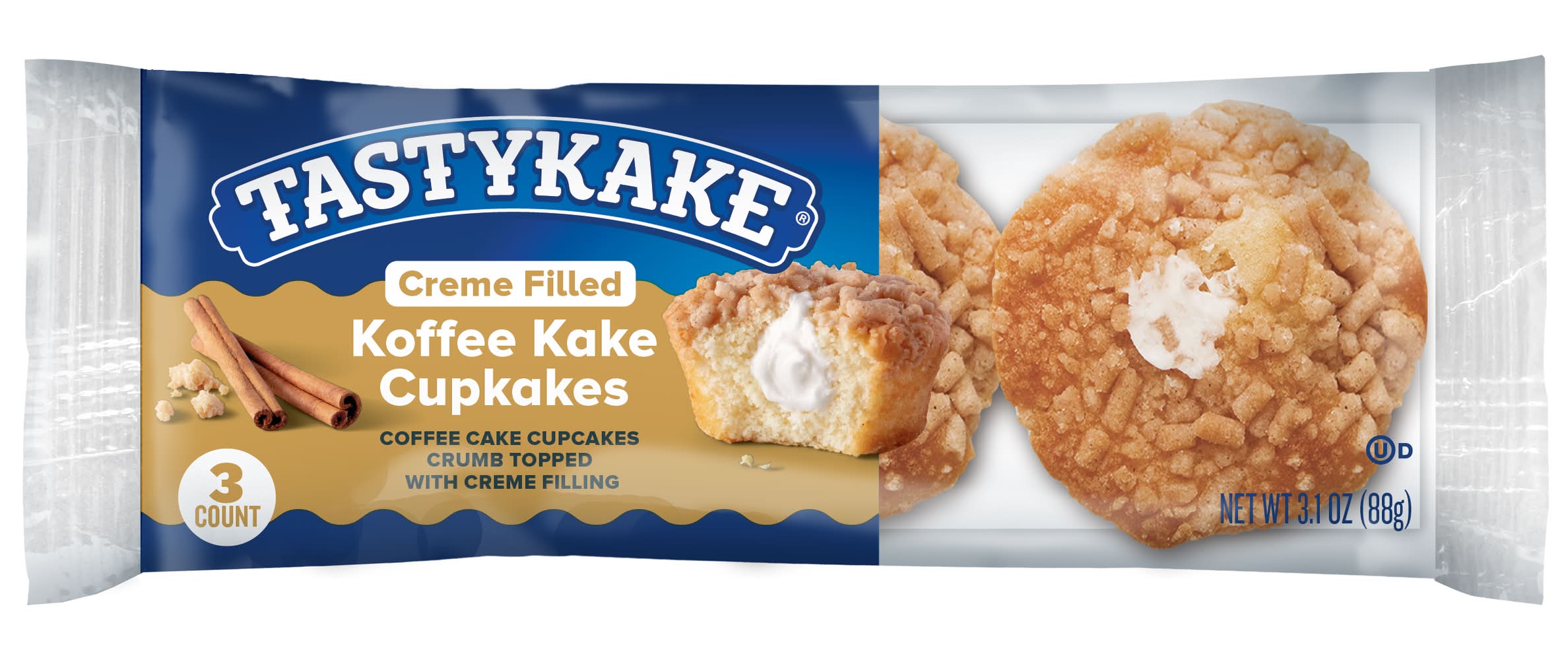 Tastykake Creme Filled Cupcakes, Coffee (3.1 oz, 3 ct)