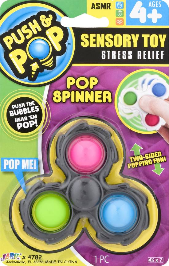 Ja-Ru Sensory Toy Stress Relief Pop Spinner (1 spinner)
