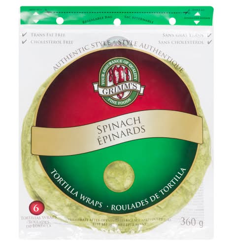 Grimm's Fine Foods Spinach Tortilla Wrap (360 g, 6 ct)