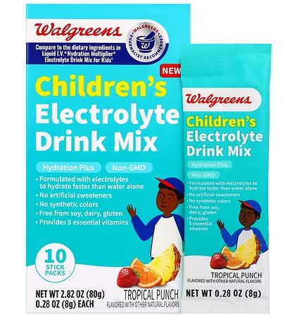 Walgreens Children's Electrolyte Drink Mix Stick packs Tropical Punch (10 pack)
