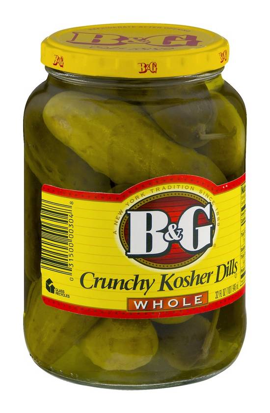 B&G Whole Crunchy Kosher Dill Pickles (32 fl oz)