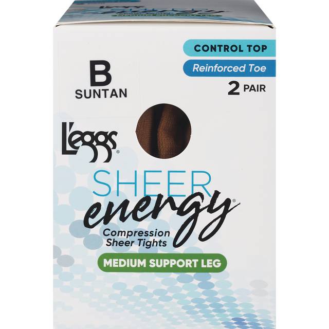 Sheer Energy 2Pk Ct Suntan B Rt