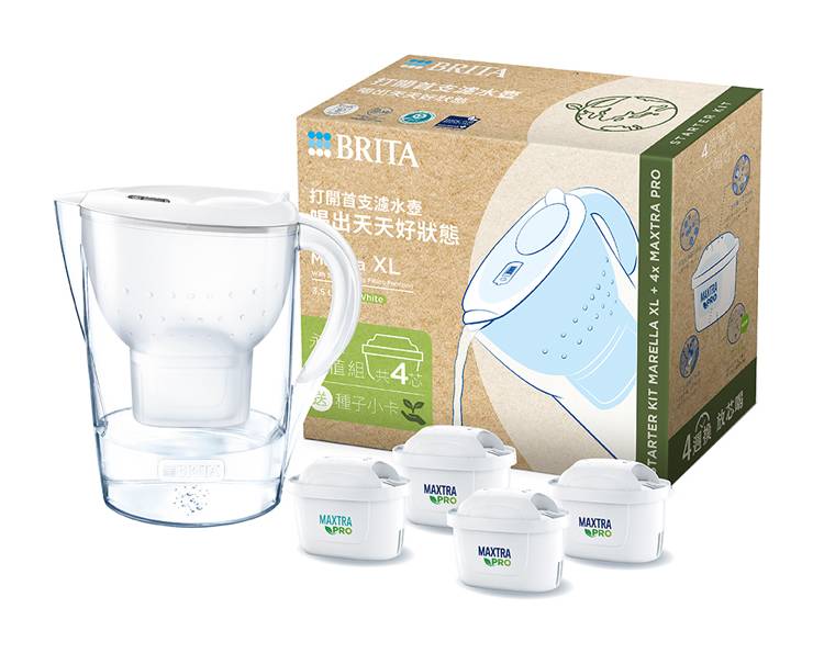 BRITA MXPro馬利拉濾水壺-白(共4芯)#748385