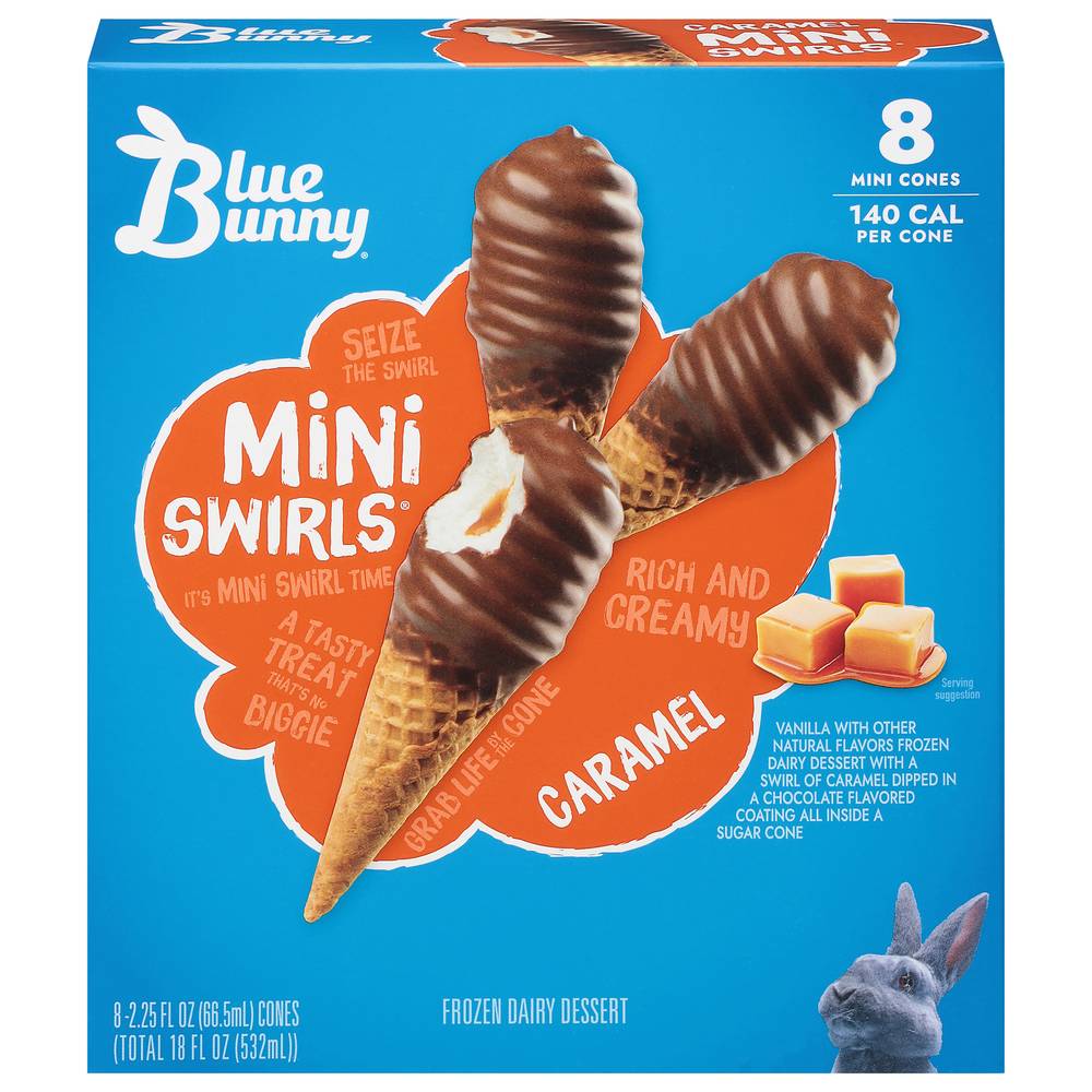 Blue Bunny Mini Swirls Caramel Cones (18 fl oz)