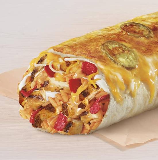 Spicy Double Chicken Grilled Cheese Burrito