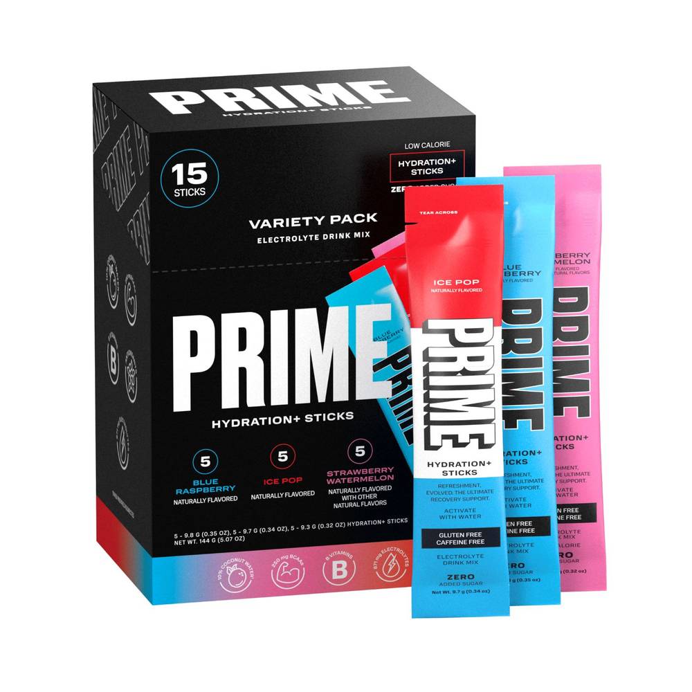 Prime Hydration Sticks, Variety Pack, 15 CT