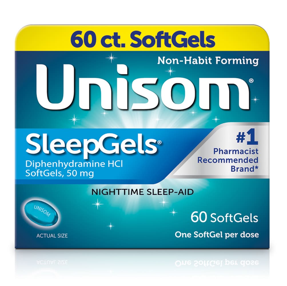 Unisom Sleepgels Nighttime Sleep Aid Softgels 50 mg (60 ct)