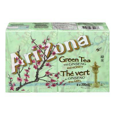 Arizona vert ginseng miel (8x200 ml) - green iced tea with ginseng and honey (8x200 ml)