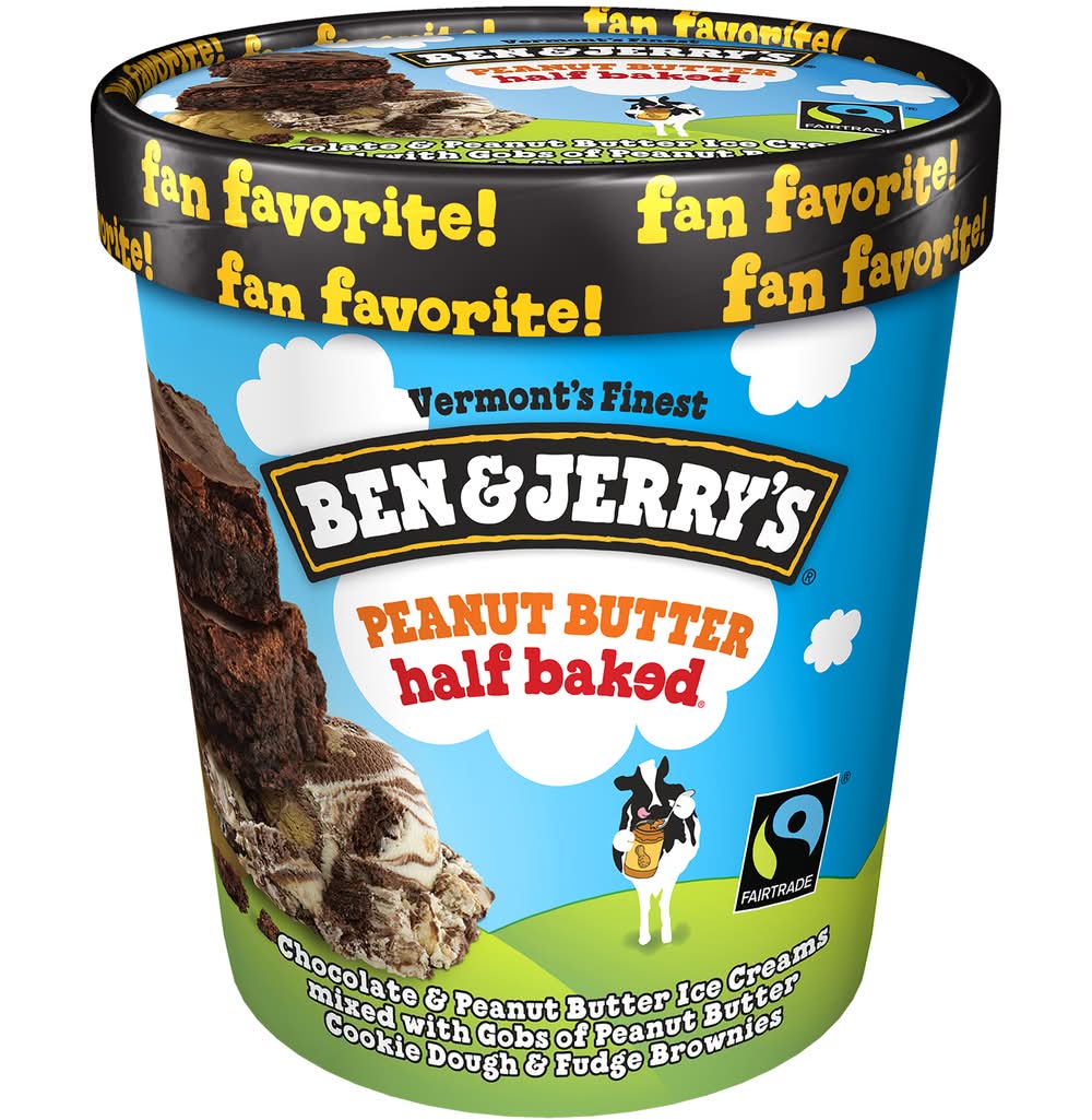 Ben & Jerry's Peanut Butter Half Baked Ice Cream (1 lbs)