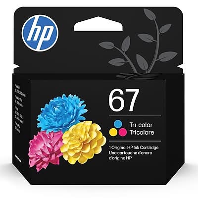 HP 67 Tri-Color Standard Yield Ink Cartridge, Prints Up to 100 Pages (3YM55AN#140)
