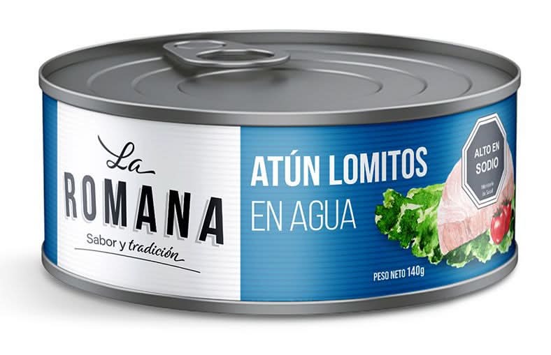 La Romana · Atún lomitos en agua alto en sodio (140 g)