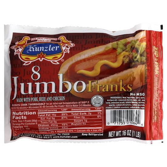Kunzler Meat Jumbo Franks With Variety Flavours