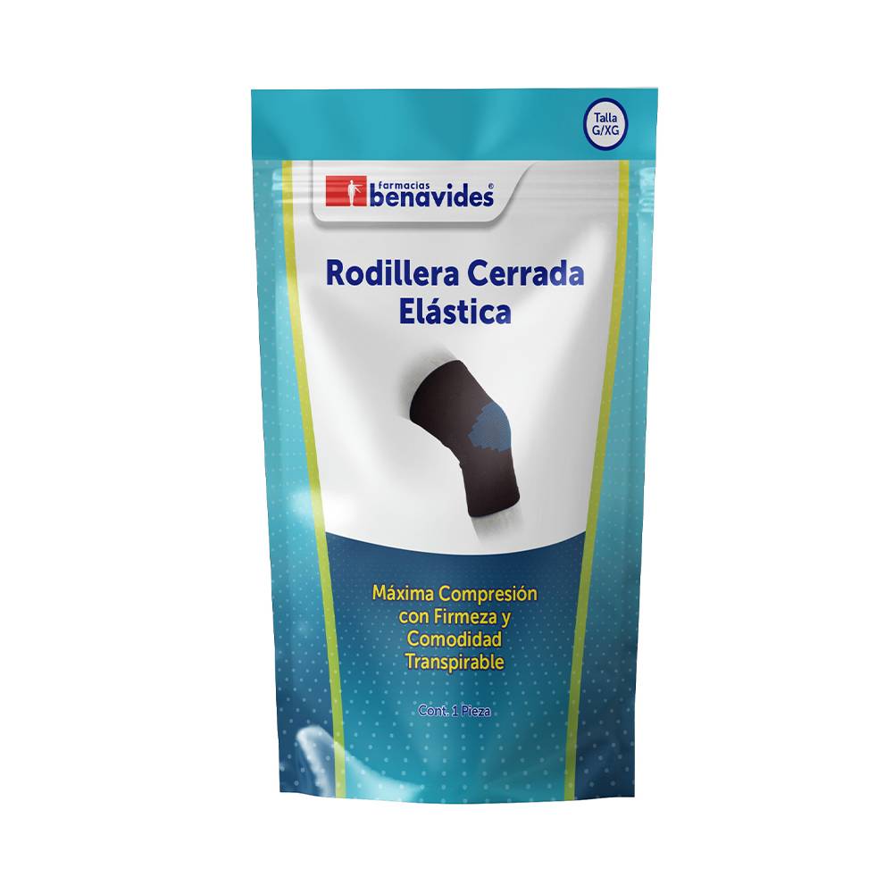 Farmacias benavides rodillera cerrada elástica g/xg (1 pieza)