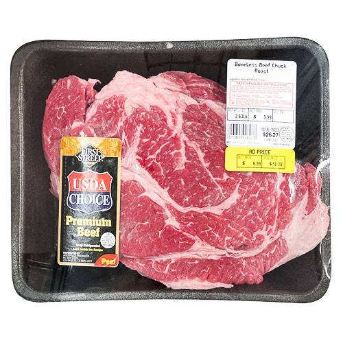 First Street · USDA Choice Boneless Beef Chuck Roast