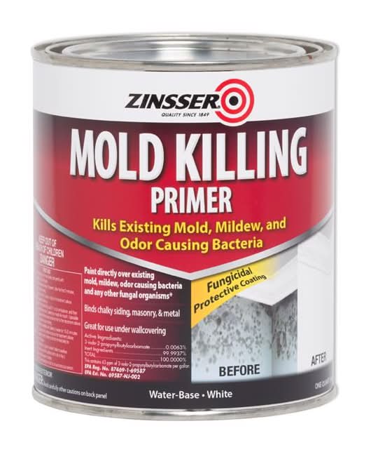 Zinsser White Water-Based Acrylic Mold Killing Primer 1 Qt