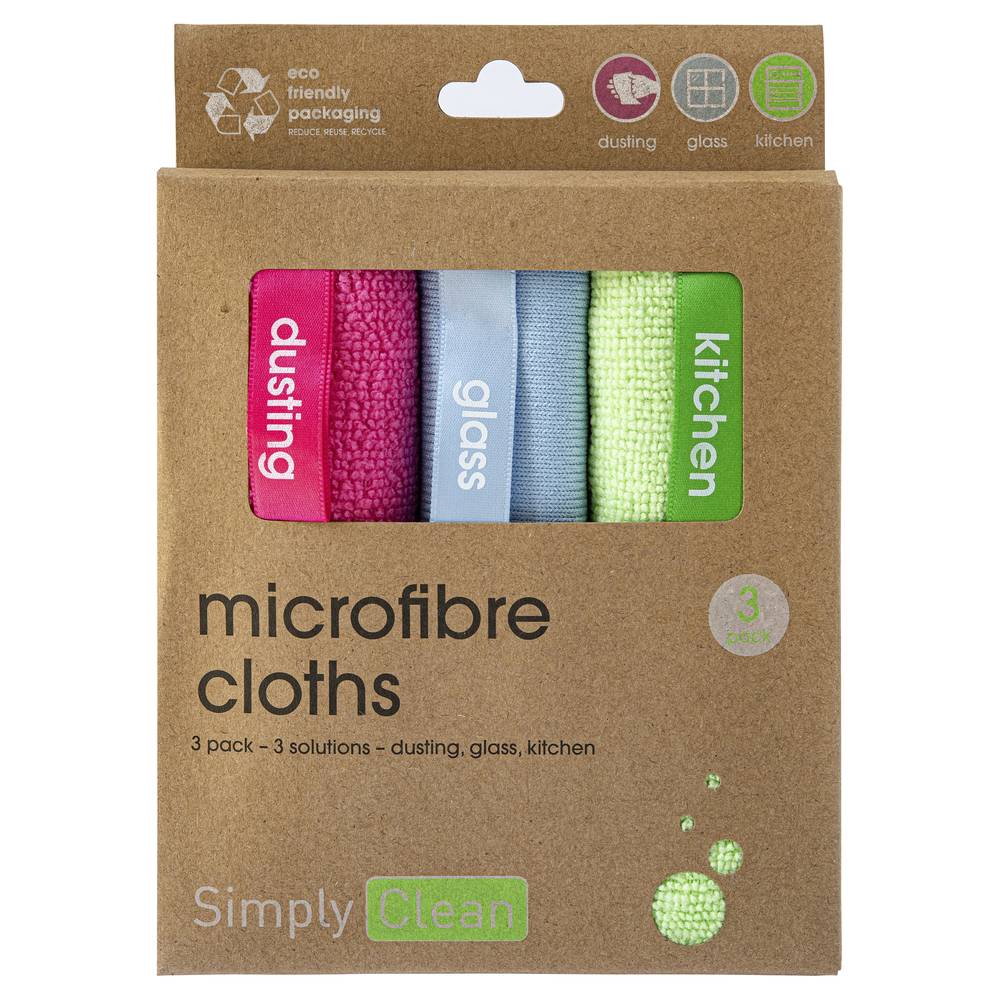 Simply Clean Labelled Microfibre Cloth (3 pack)