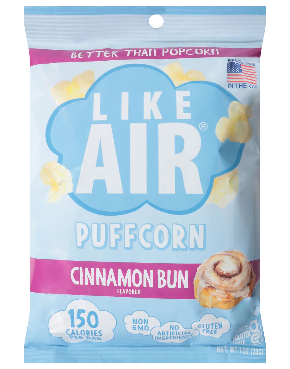 Like Air Flavored Puffcorn, Cinnamon Bun (1 oz)