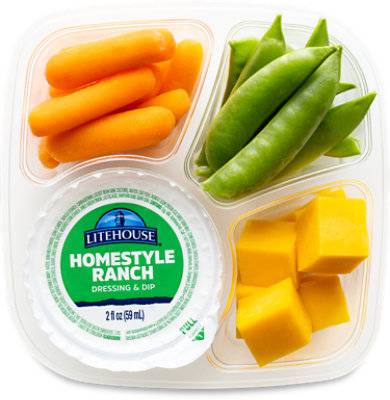 Fresh Cut Carrots Snap Peas Cheese & Ranch Dip - 8 Oz (530 Cal)