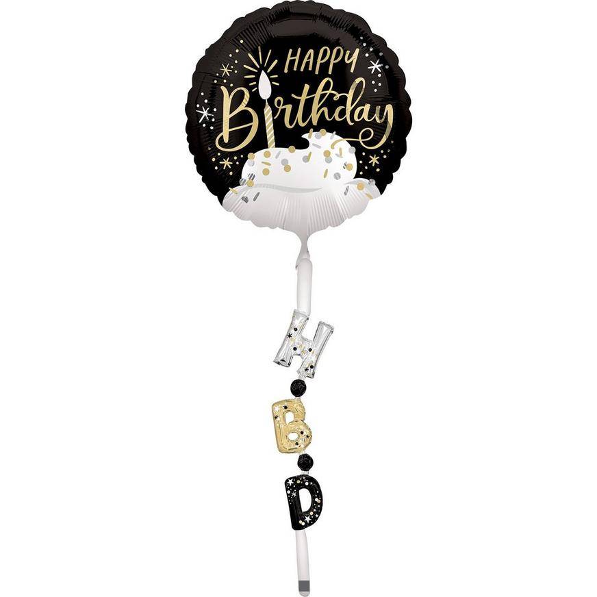 Party City Satin Happy Birthday Air Walker Balloon (67 in x 24 in)