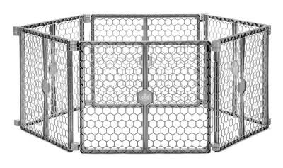 Regalo 2 In 1 Play Yard and Baby Gate, Silver