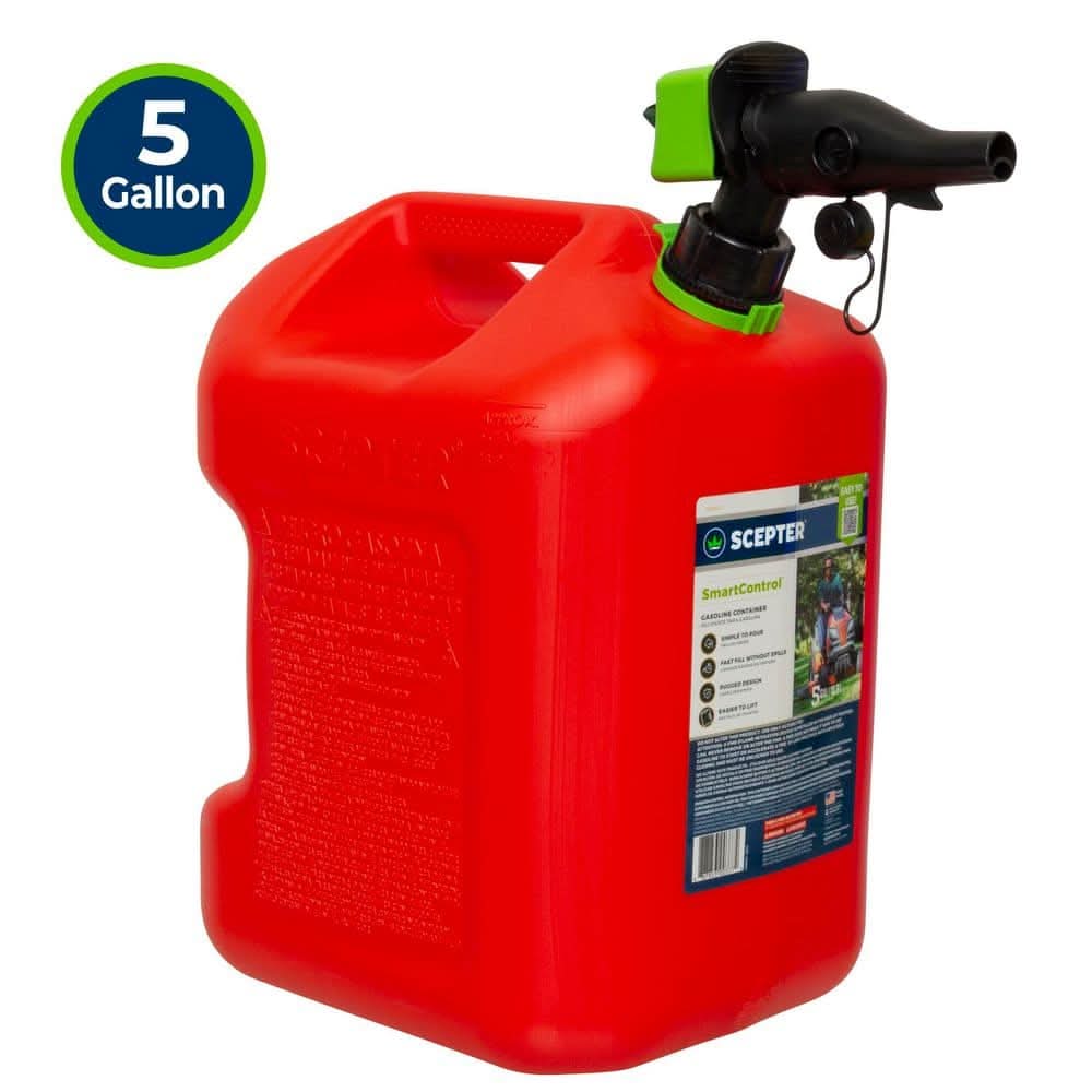 Scepter 5 Gal. Smart Control Gas Can With Rear Handle, Red Fuel Container