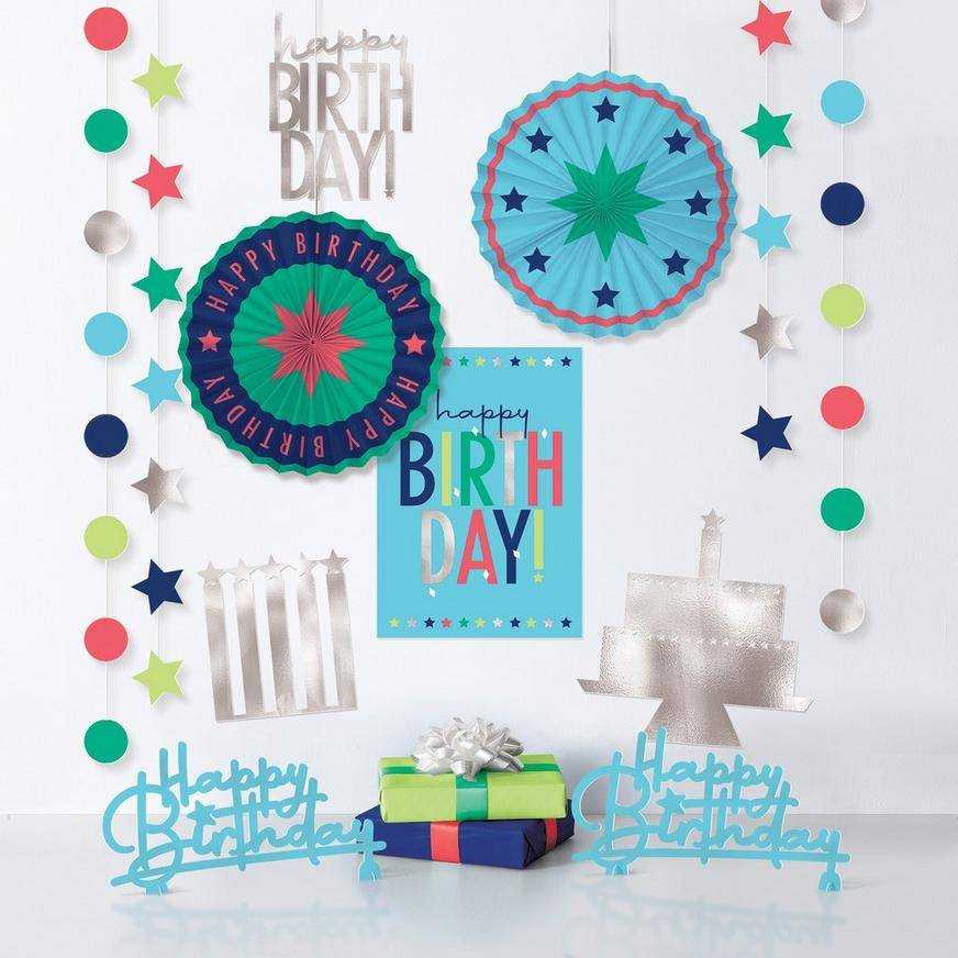 Party City Modern Birthday Room Decorating Kit (10 ct)(multi)