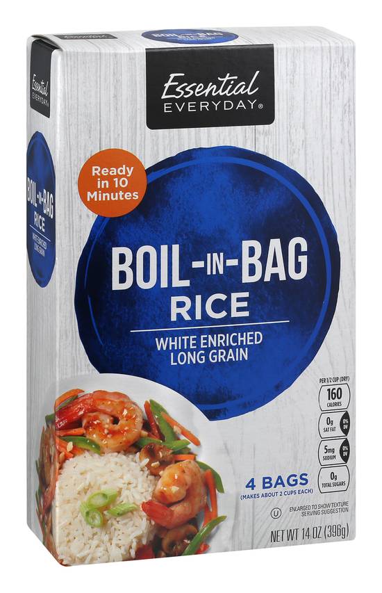 Essential Everyday White Enriched Long Grain Boil-In-Bag Rice ( 4 ct)