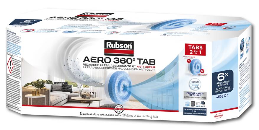 Rubson - Absorbeur aero 360 tab (6 pièces)