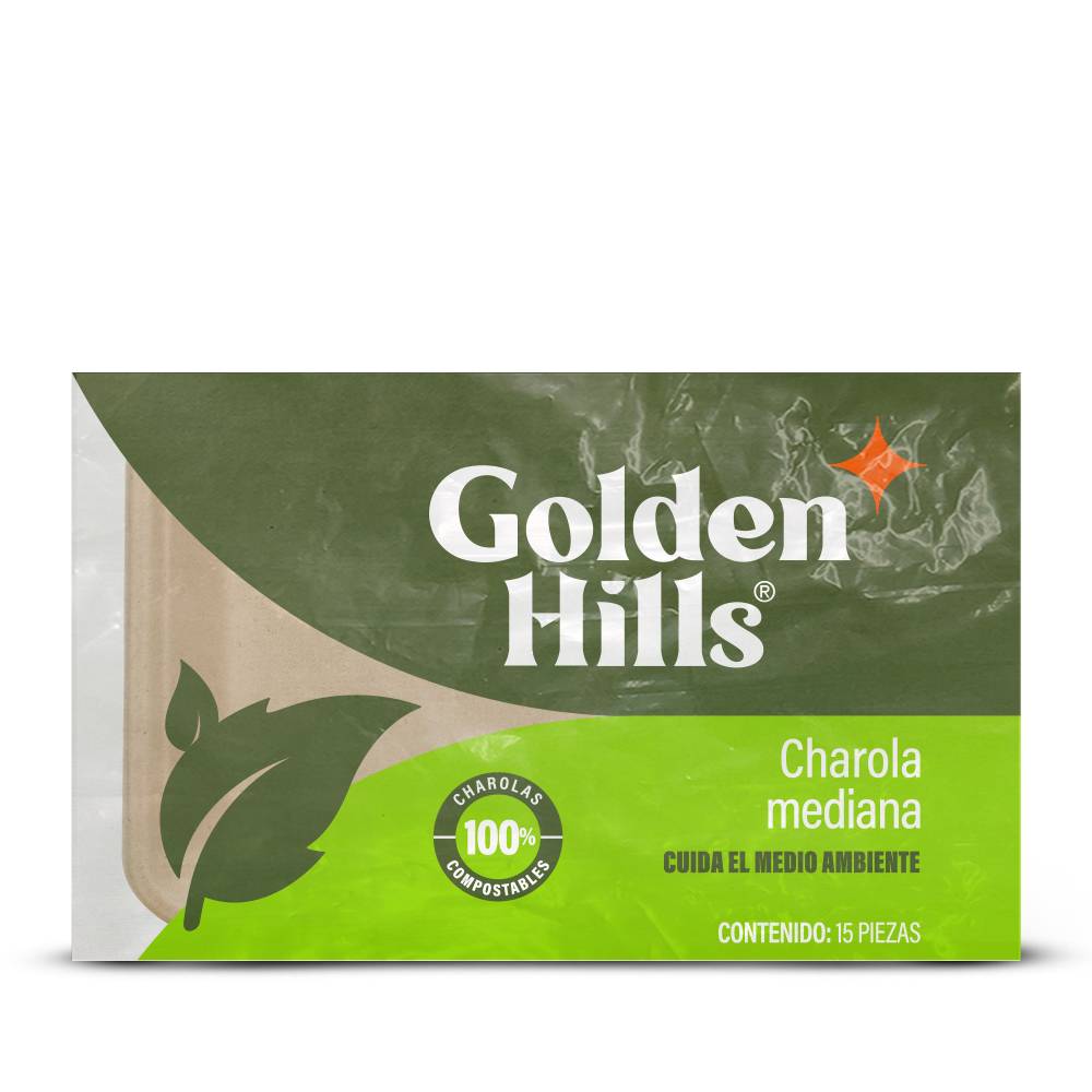 Golden hills charola desechable (m) (15 un)