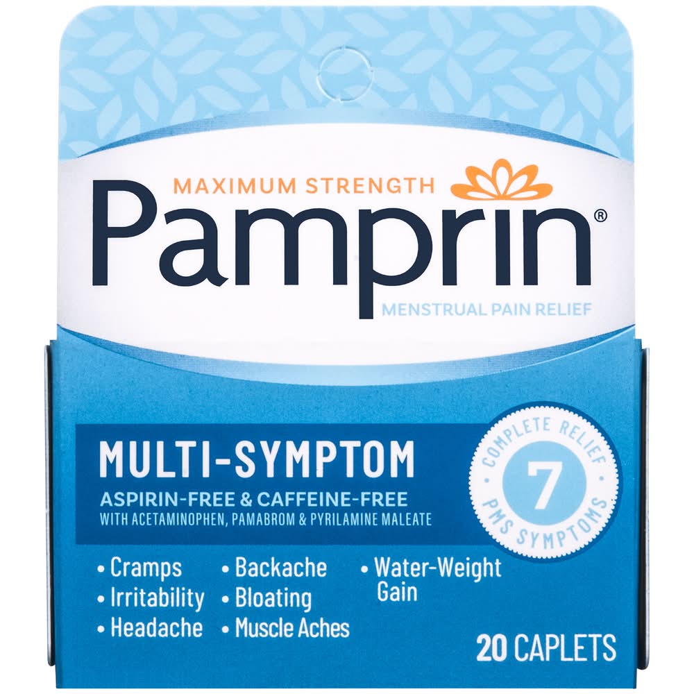 Pamprin Multi-Symptom Menstrual Pain Relief Caplets (1.6 oz)