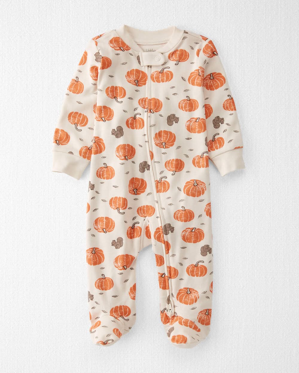 Baby Organic Cotton Sleep & Play Pajamas - Harvest Pumpkins - 3M