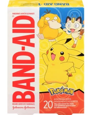 Band-aid pokémon pansements (20 unités) (assortis) - band-aid pokemon adhesive bandages (20 ct)