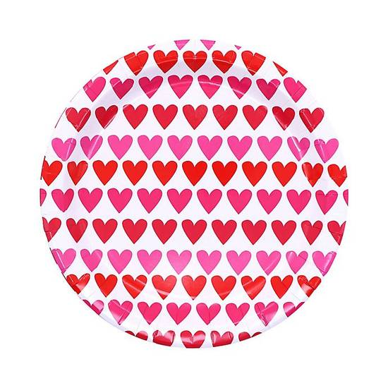 H for Happy™ 12-Count Valentine's Day Hearts Dinner Plates in Pink