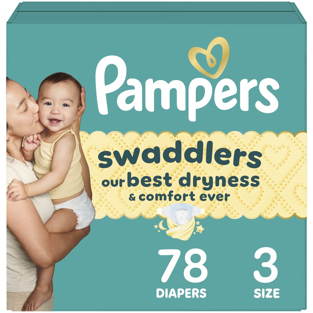 Pampers Swaddlers Baby Diapers, 3 (78 ct)