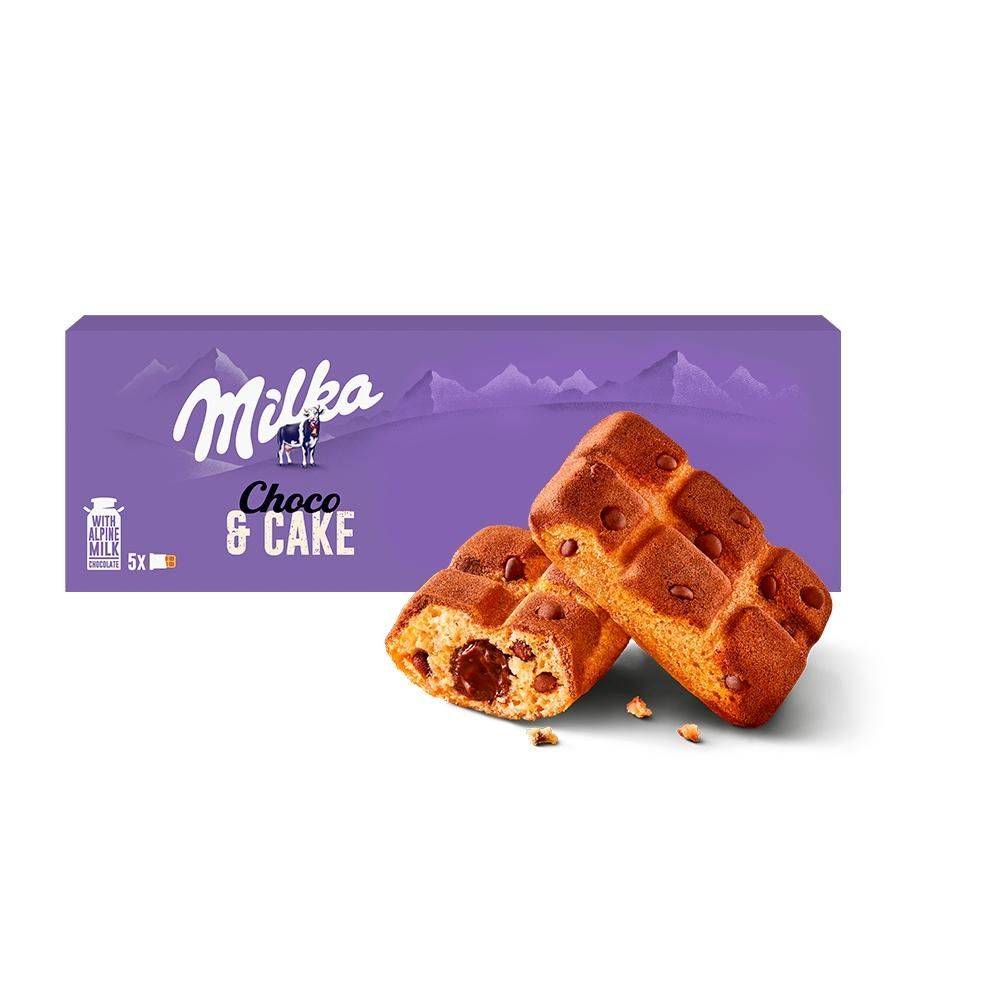 Milka Cake & Choc Ciastka biszkoptowe z kawałkami czekolady mlecznej 175 g (5 x 35 g)