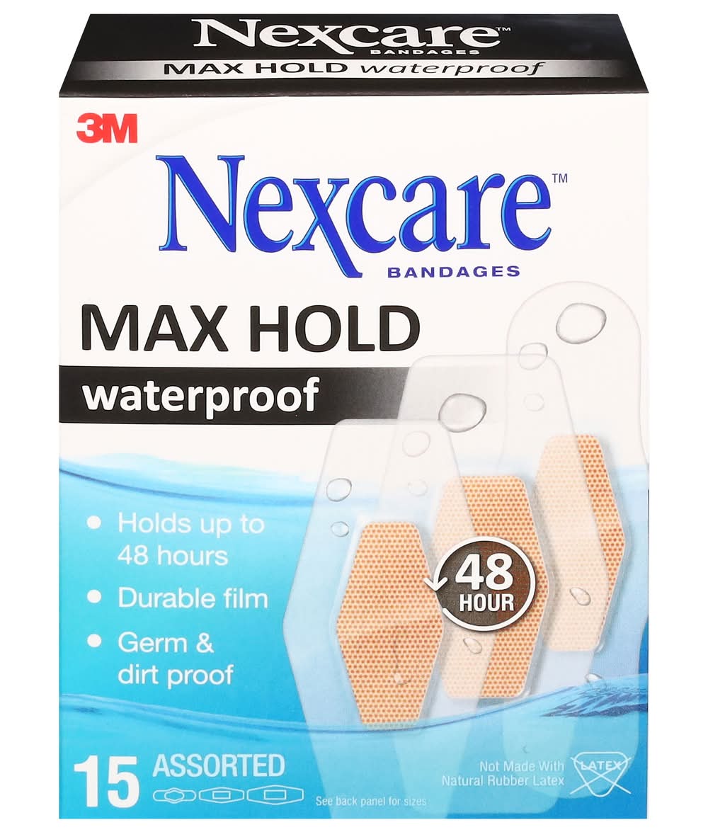 Nexcare Max Hold Waterproof Assorted Bandages (1.6 oz, 15 ct)