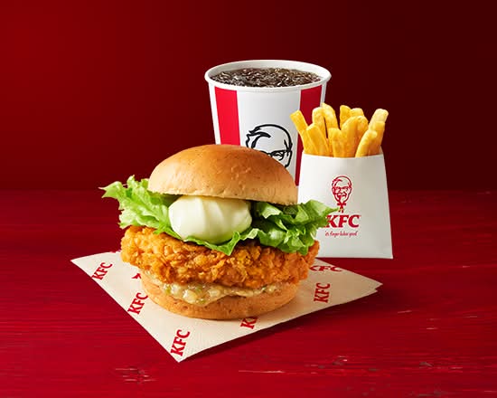 ねぎ塩レモンチキンフィレバーガーセット(ドリンク付き) Salty Green Onion & Lemon Fillet Burger Combo