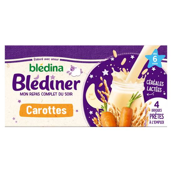 Blédina - Blédiner lait et céréales pour bébé dès 6 mois (carotte)