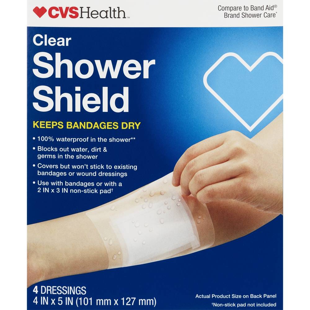 Cvs Health Clear Shower Shield Bandages (4 inch x 5 inch)