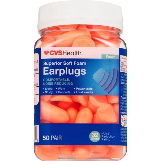 CVS Health Superior Soft Foam Earplugs, 50 Pair