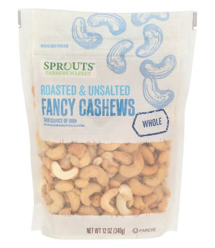 Sprouts Roasted Unsalted Whole Cashews