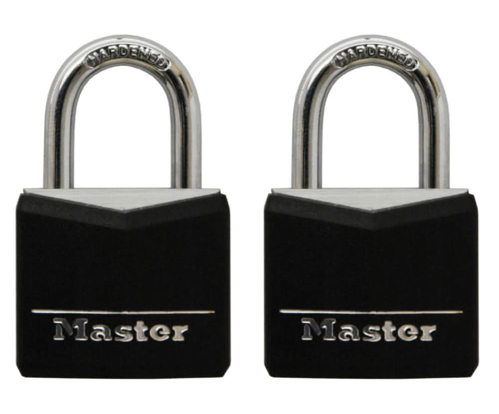 Master Lock Keyed Padlock, 1-3/16-in Wide x 5/8-in Shackle Keyed Alike (2-Pack)