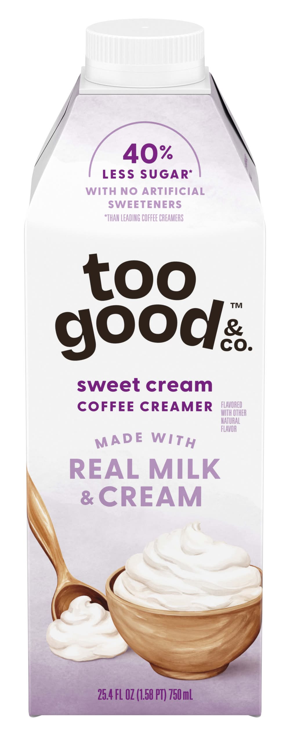 Too Good & Co. Coffee Creamer, Made With Real Milk and Cream, Sweet Cream (1270 fl oz)