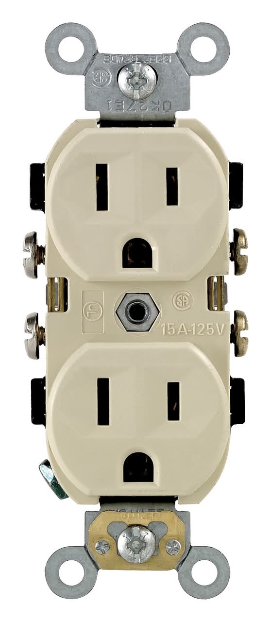 Leviton 15 Amps 125 V Ivory Outlet 5-15R 1 Pk