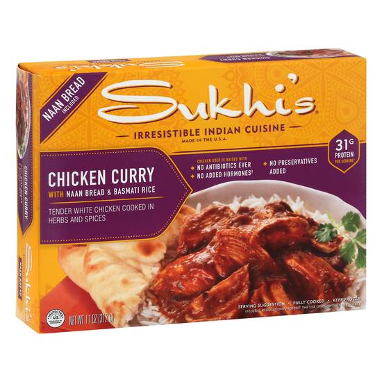 Sukhi's Chicken Curry With Naan Bread & Basmati Rice