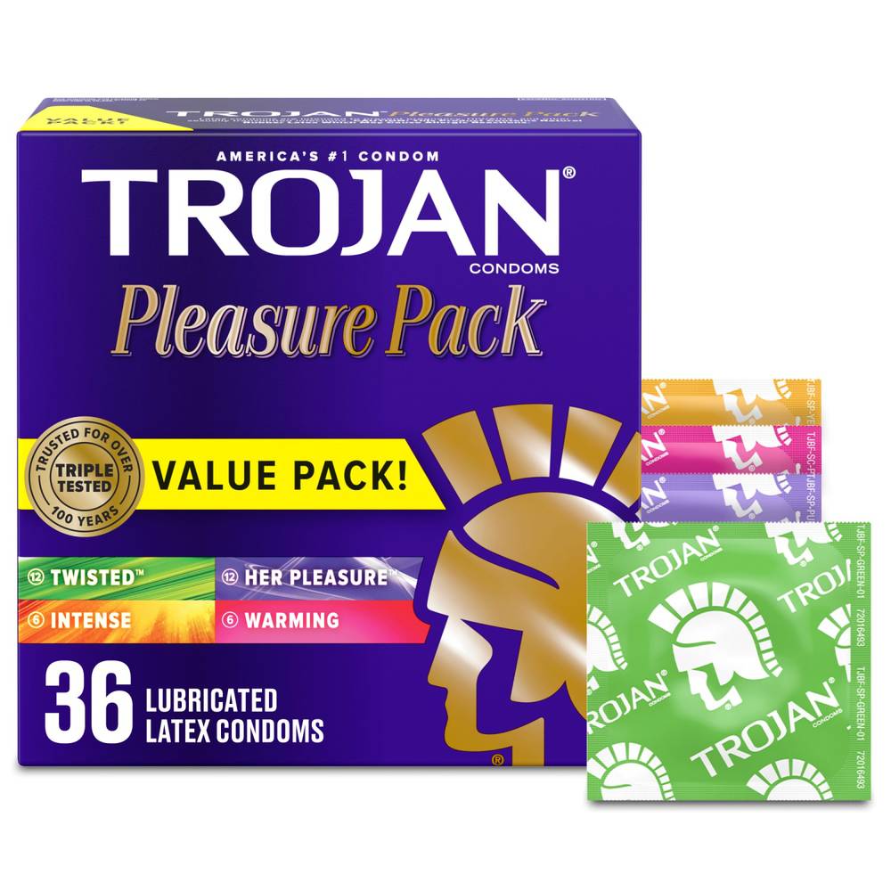 Trojan Pleasure pack Lubricated Latex Condoms (36 ct)