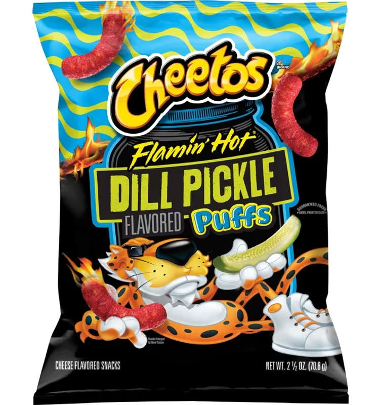 Cheetos Puffs Cheese Flamin Hot Dill Pickle