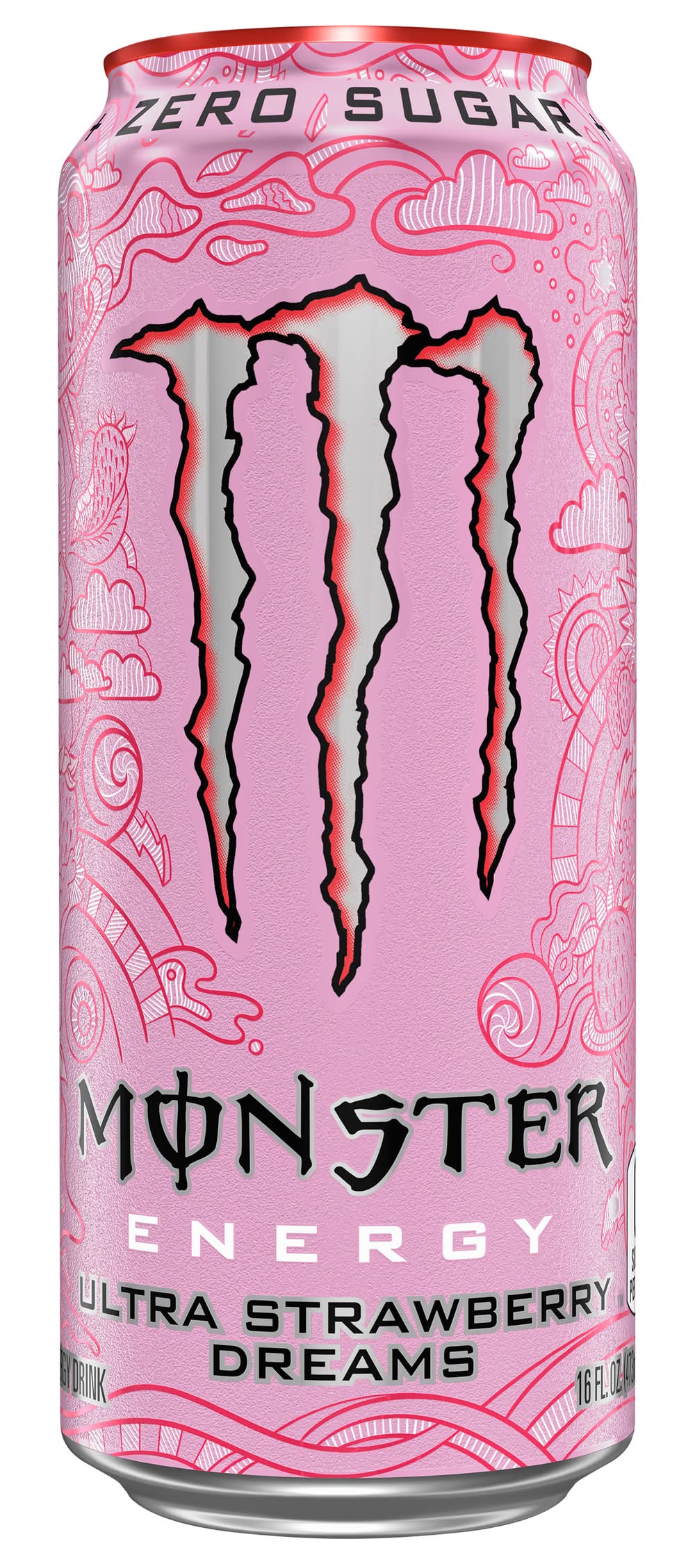 Monster Energy Ultra Zero Sugar Drink, Strawberry (16 fl oz)