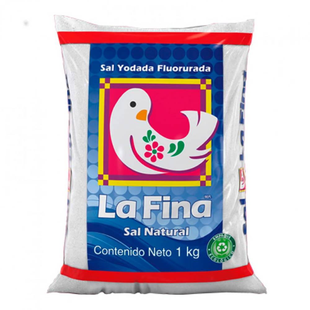 La fina sal natural yodada fluorurada (bolsa 1 kg)